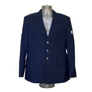 US Air Force Dress Coat 44R Blue Service Uniform Jacket DeRossi & Son
